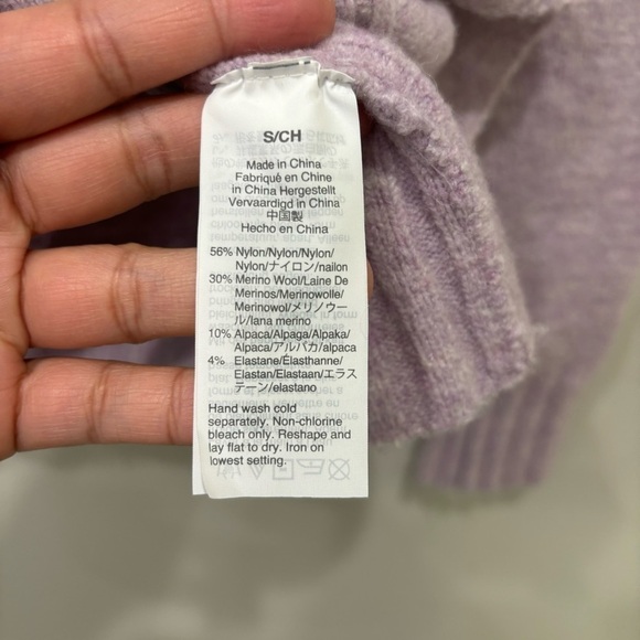 J. Crew Alpaca Wool Pullover Sweater Mock Neck Heathered Lavender Women’s Small - Picture 10 of 12